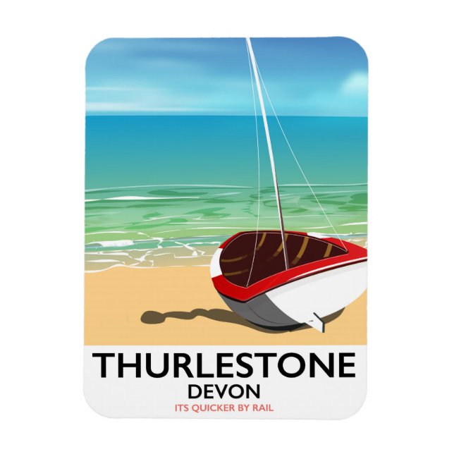 Imán Afiche de viaje de Thurlestone South Devon (Vertical)