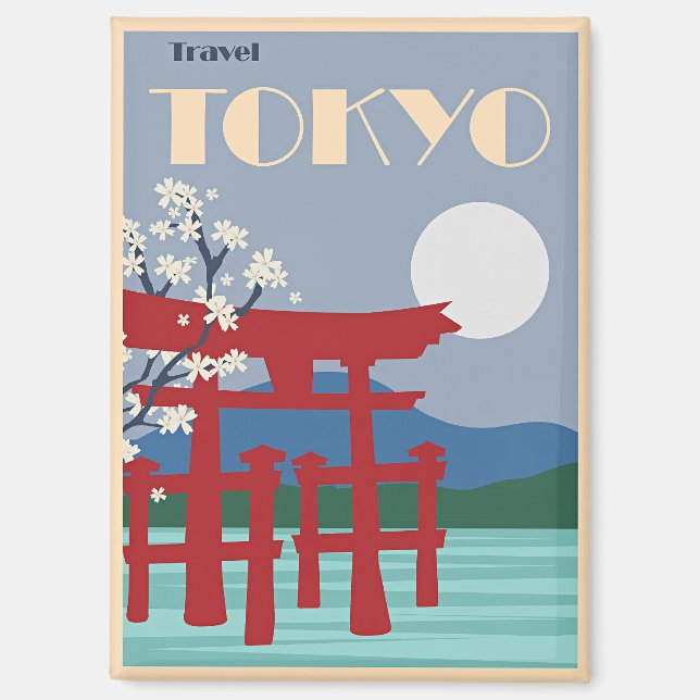 Imán Afiche de viaje de Tokio (Anverso)
