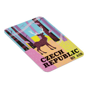 Imán Afiche de Viaje de Venado de la República Checa