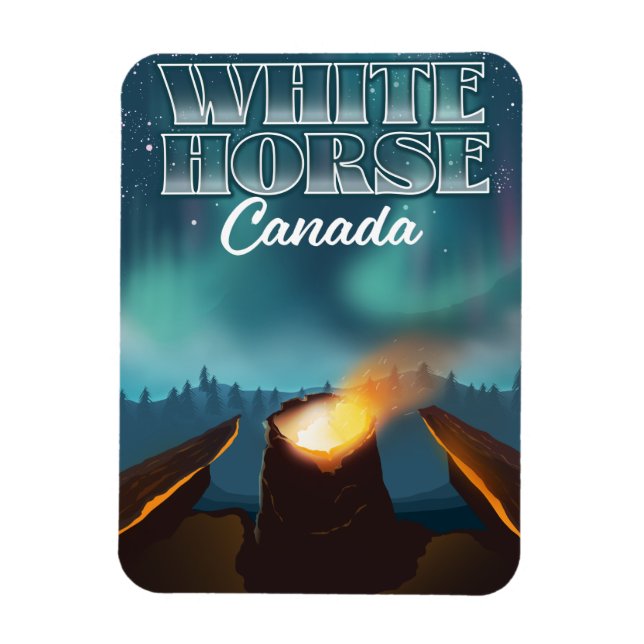 Imán Afiche de viaje de White Horse Canada (Vertical)