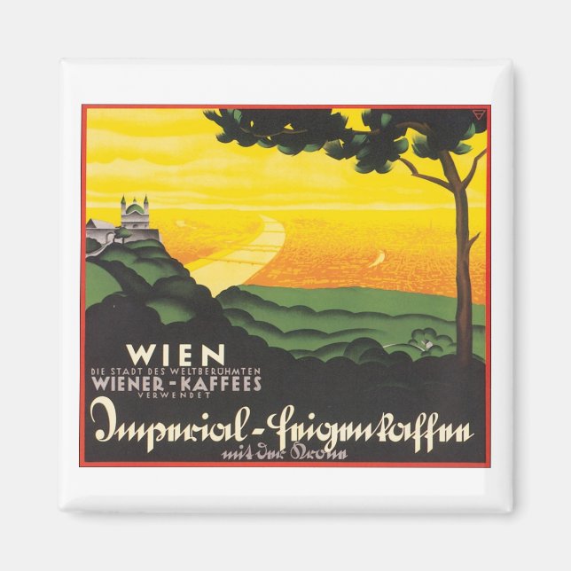 Imán Afiche de viaje de Wien (Frente)