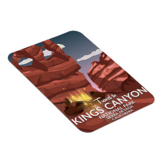 Imán Afiche de viaje del Cañón Kings en Sierra Nevada