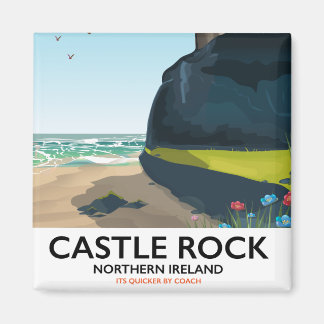 Imán afiche de viaje del castillo rock en irlanda del n