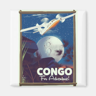 Imán Afiche de viaje del Congo For Adventure