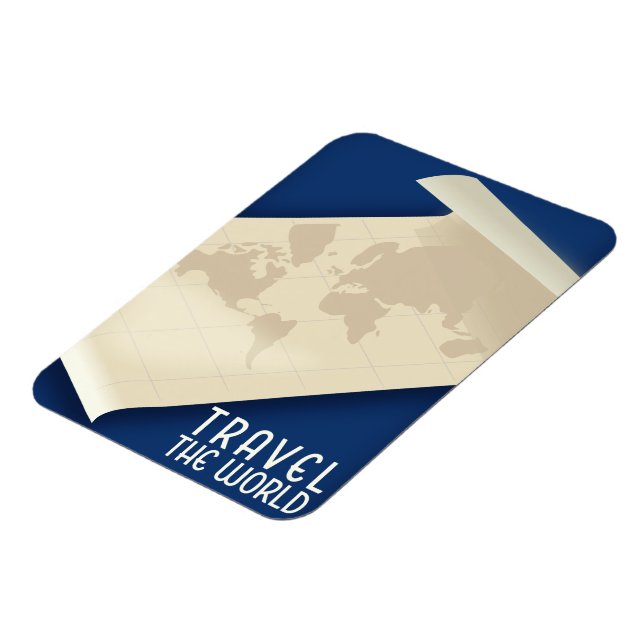 Imán Afiche de viaje del estilo de la cosecha del mundo (Lado Izquierdo)