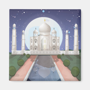 Imán Afiche de viaje del logo del icono del mundo indio