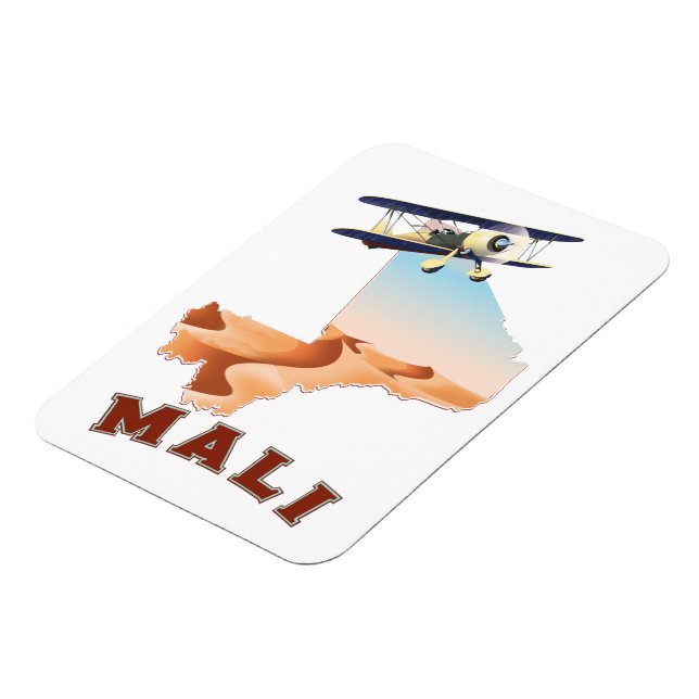 Imán Afiche de viaje del Mapa de Mali (Lado Izquierdo)