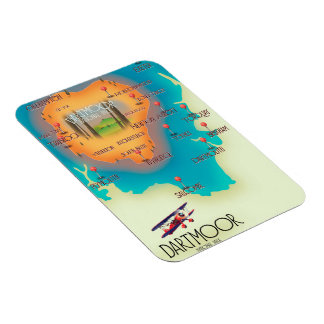 Imán Afiche de viaje del Mapa del Parque Nacional de Da