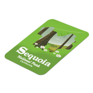 Imán Afiche de viaje del mapa del Parque Nacional de Se