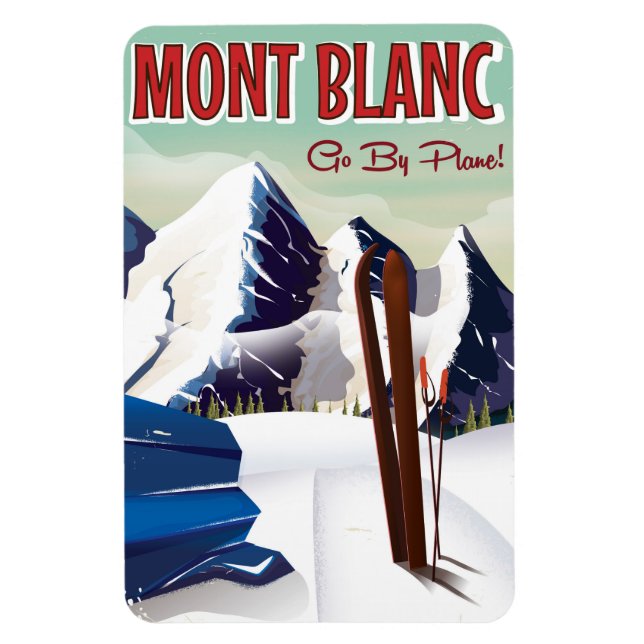Imán Afiche de viaje del Mont Blanc (Vertical)