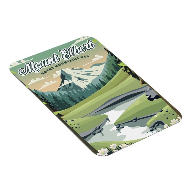 Imán Afiche de viaje del Monte Elbert Rocky Mountains (Lado Derecho)