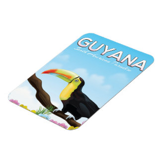 Imán Afiche de viaje del paraíso sudamericano de Guyana