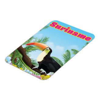 Imán Afiche de viaje del paraíso sudamericano de Surina