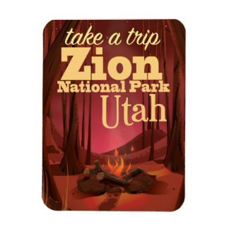 Imán Afiche de viaje del Parque Nacional de Zion