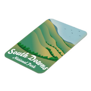Imán Afiche de viaje del Parque Nacional South Downs