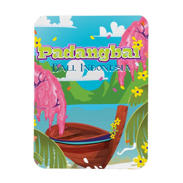 Imán Afiche de viaje del personalizado de Padangbai. (Vertical)