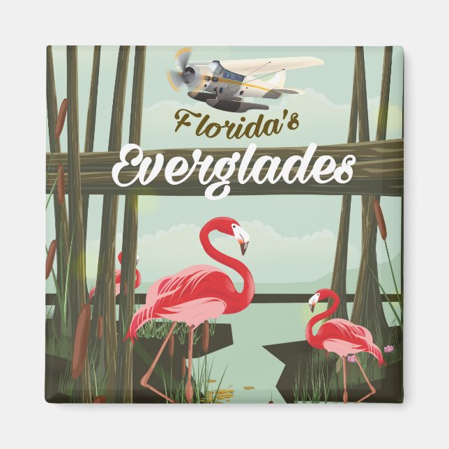 Imán Afiche de viaje del personalizado Everglades de Fl (Frente)