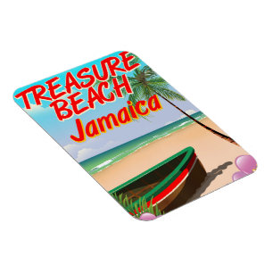 Imán Afiche de viaje del Treasure beach Jamaica