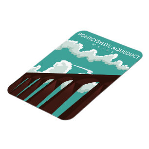 Imán Afiche de viaje del Viaducto Leaderfoot Escocia Ma