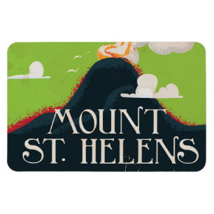 Imán Afiche de viaje del volcán Monte St. Helen