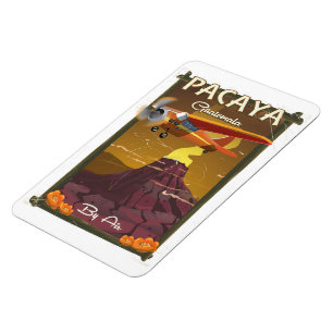 Imán Afiche de viaje del volcán Pacaya Guatemala