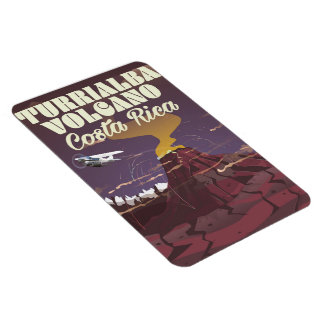Imán Afiche de viaje del volcán Turrialba Costa Rica