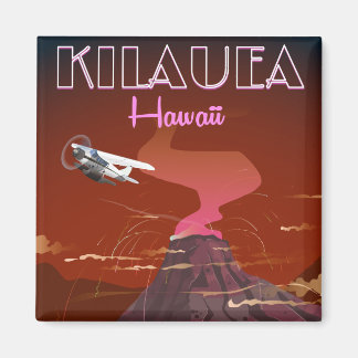 Imán Afiche de viaje en avión de Kilauea Hawaii
