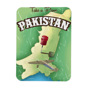 Imán Afiche de viaje en avión de Pakistán