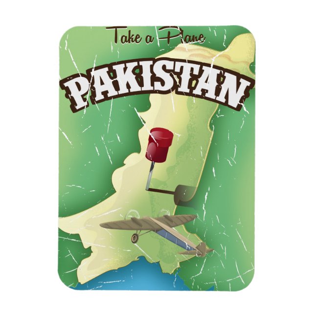 Imán Afiche de viaje en avión de Pakistán (Vertical)