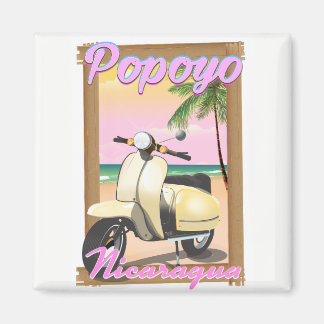 Imán Afiche de viaje en la playa de Popoyo Nicaragua