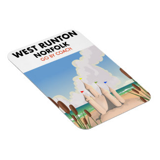 Imán Afiche de viaje en la playa de West Runton Norfolk