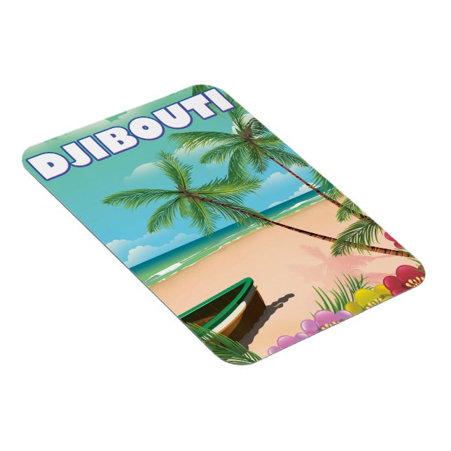 Imán Afiche de viaje en la playa de Yibuti (Lado Derecho)