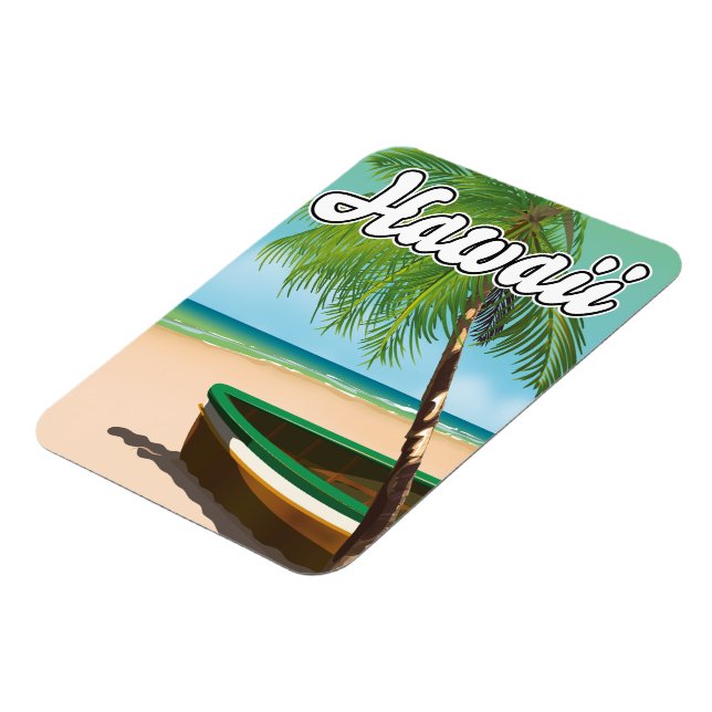 Imán Afiche de viaje en la playa tropical de Hawái (Lado Izquierdo)