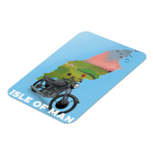 Imán Afiche de viaje en moto de la Isla de Man