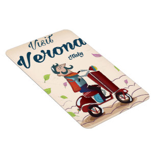 Imán Afiche de viaje en motocicleta de Verona