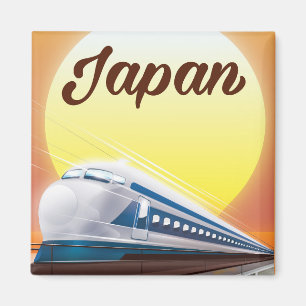 Imán Afiche de viaje en tren de bala de Japón