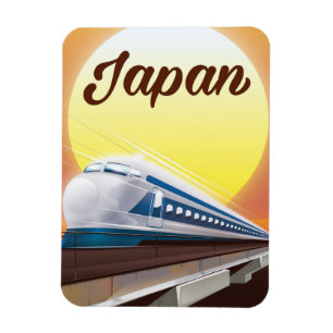 Imán Afiche de viaje en tren de bala de Japón