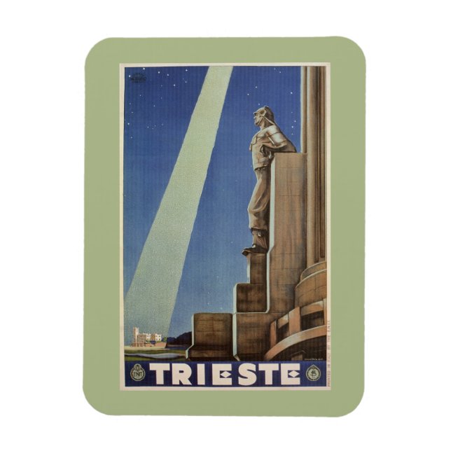 Imán Afiche de viaje italiano de estilo Art Deco de Tri (Vertical)