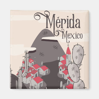 Imán Afiche de viaje Mérida México