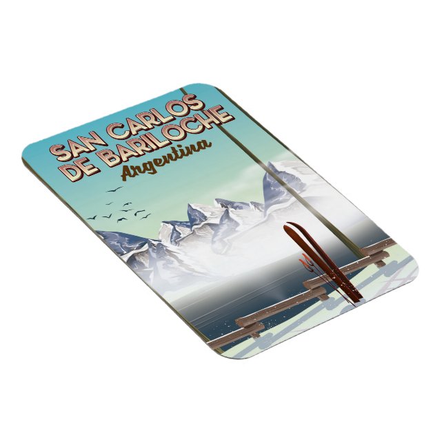 Imán Afiche de viaje para esquí de San Carlos de Barilo (Lado Derecho)