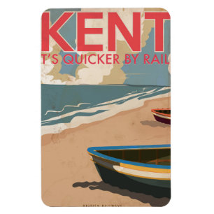 Imán Afiche de viaje para locomotoras de Kent, Inglater
