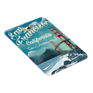 Imán Afiche de viaje para vacaciones de San Francisco