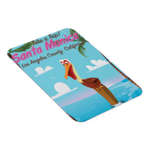 Imán Afiche de viaje retro del Personalizado de Santa M