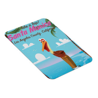 Imán Afiche de viaje retro del Personalizado de Santa M