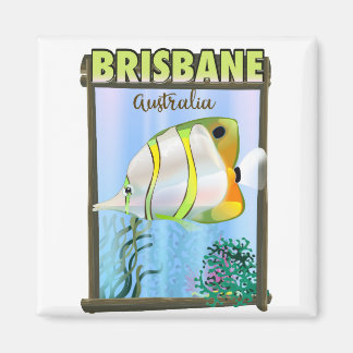 Imán Afiche de viaje tropical de Brisbane Australia