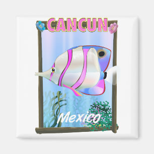 Imán Afiche de viaje tropical de Cancún