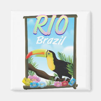 Imán Afiche de viaje turístico de Río Brasil