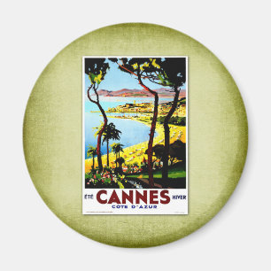 Imán Afiche de Viaje Vintage Cannes Francia
