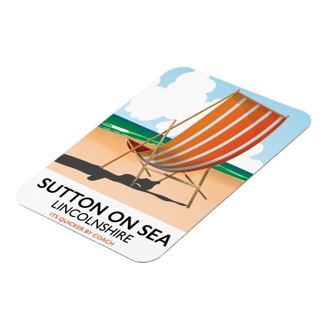 Imán Afiche de viajes a la costa de Sutton on Sea. (Lado Izquierdo)