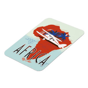Imán Afiche de viajes de África por aire